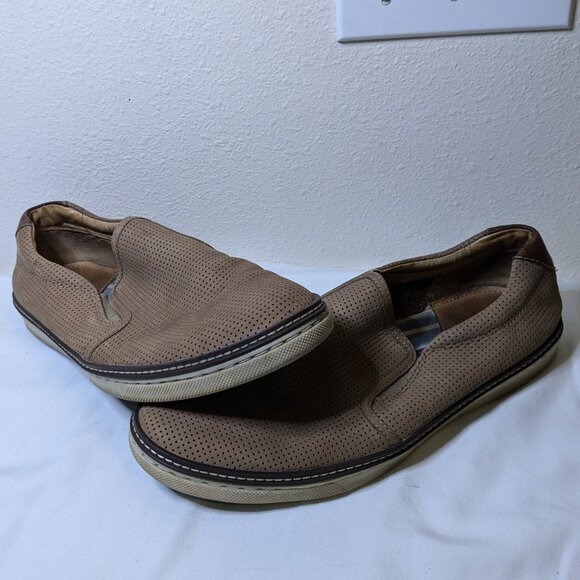 Johnston & Murphy McGuffy Brown Suede Slip-On Shoes Men\'s Size 10.5 EUC